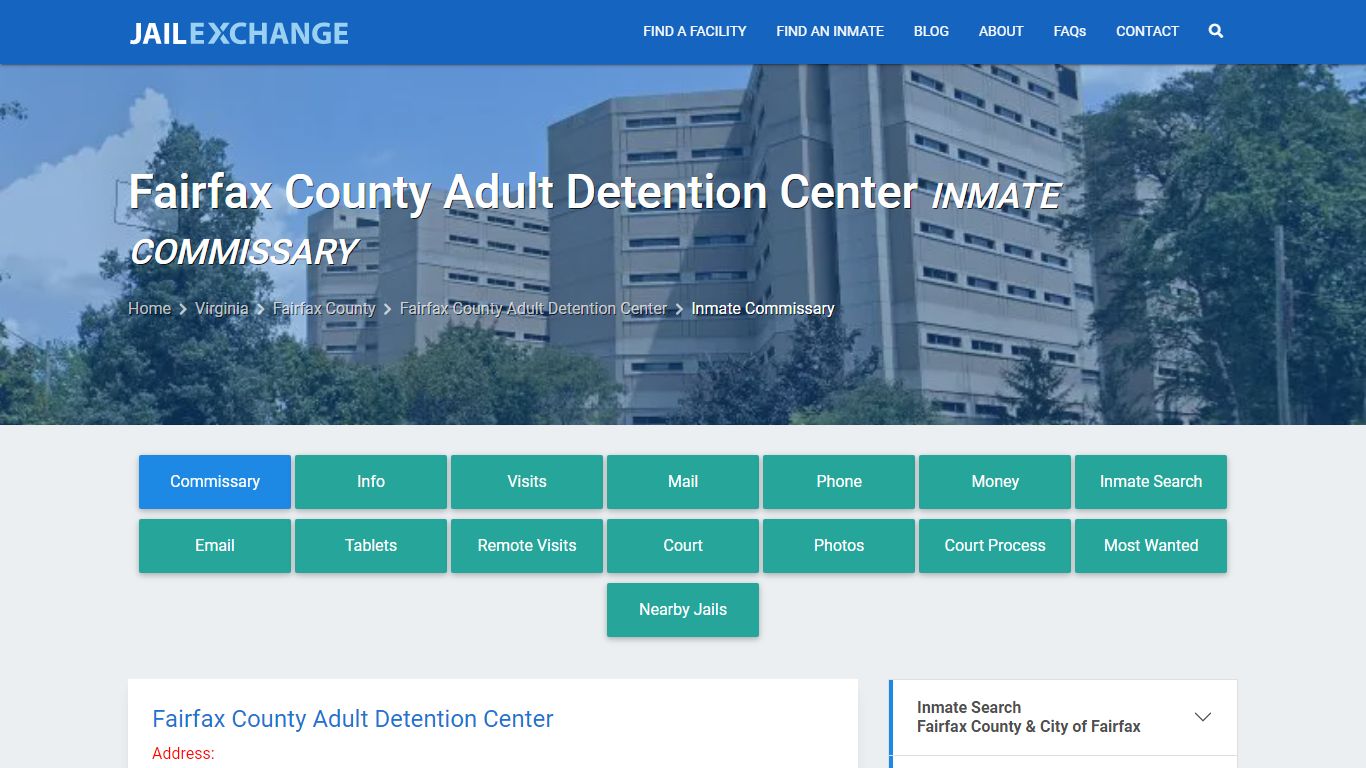 Fairfax County Adult Detention Center Inmate Commissary