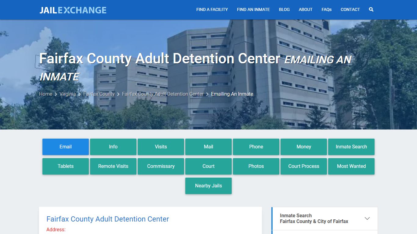 Inmate Text, Email - Fairfax County Adult Detention Center, VA